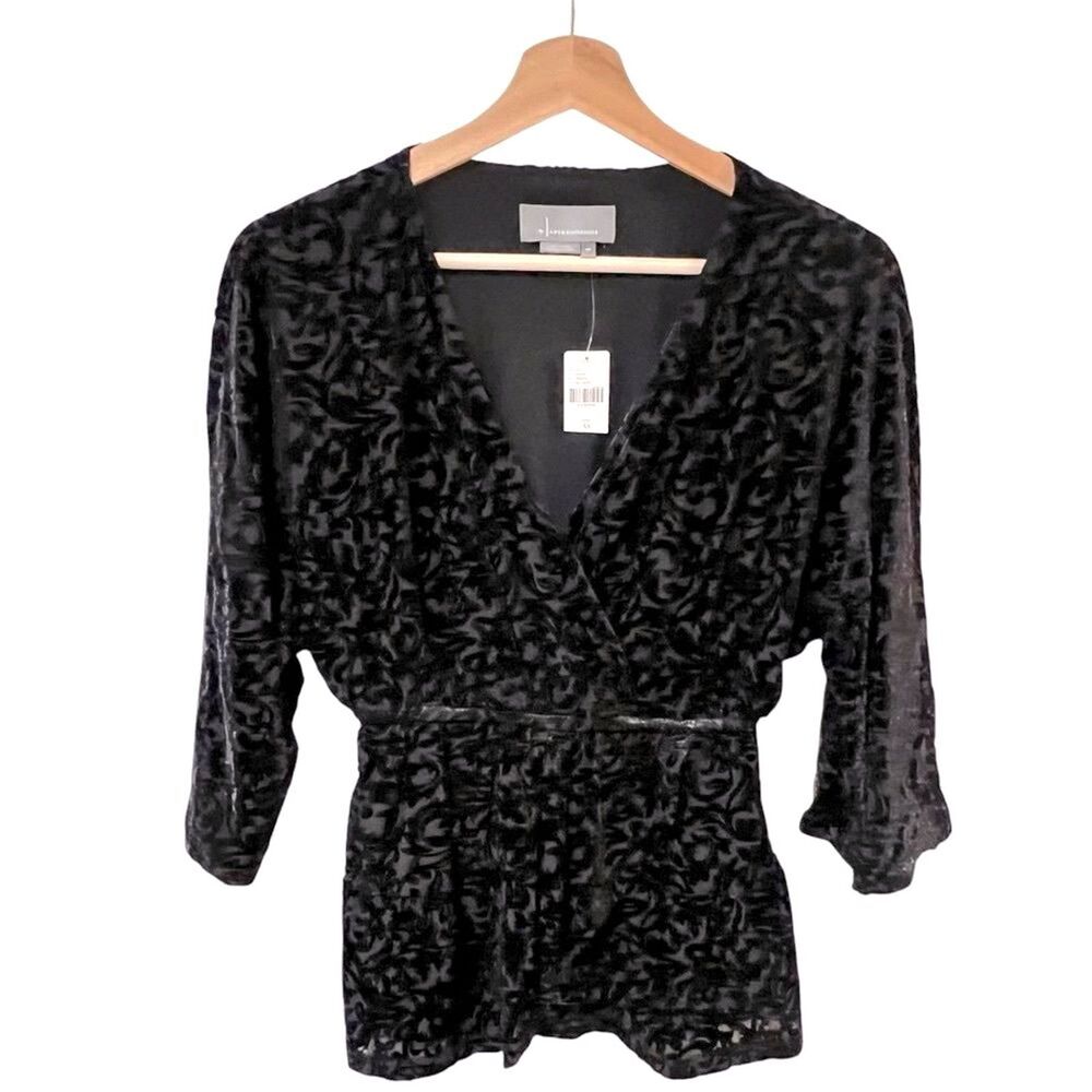 Anthropologie Womens Fairy Grunge Whimsigoth Velvet Burnout Top Size XS Witchy